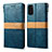Coque Portefeuille Livre Cuir Etui Clapet B02S pour Samsung Galaxy S20 Bleu