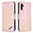 Coque Portefeuille Livre Cuir Etui Clapet B03F pour Samsung Galaxy A04s Or Rose