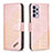 Coque Portefeuille Livre Cuir Etui Clapet B03F pour Samsung Galaxy A73 5G Or Rose