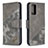 Coque Portefeuille Livre Cuir Etui Clapet B03F pour Samsung Galaxy Note 20 5G Gris Fonce