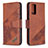 Coque Portefeuille Livre Cuir Etui Clapet B03F pour Samsung Galaxy Note 20 5G Marron