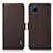 Coque Portefeuille Livre Cuir Etui Clapet B03H pour Realme C20A Marron