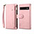 Coque Portefeuille Livre Cuir Etui Clapet B03S pour Google Pixel 6 Pro 5G Or Rose