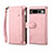 Coque Portefeuille Livre Cuir Etui Clapet B03S pour Google Pixel 7 Pro 5G Or Rose