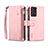 Coque Portefeuille Livre Cuir Etui Clapet B03S pour Samsung Galaxy A72 5G Or Rose