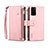 Coque Portefeuille Livre Cuir Etui Clapet B03S pour Samsung Galaxy S20 Plus 5G Or Rose