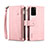 Coque Portefeuille Livre Cuir Etui Clapet B03S pour Samsung Galaxy S20 Plus Or Rose