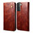 Coque Portefeuille Livre Cuir Etui Clapet B03S pour Samsung Galaxy S21 5G Marron