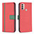 Coque Portefeuille Livre Cuir Etui Clapet B04F pour Motorola Moto E20 Rouge