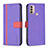 Coque Portefeuille Livre Cuir Etui Clapet B04F pour Motorola Moto E20 Violet
