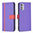 Coque Portefeuille Livre Cuir Etui Clapet B04F pour Motorola Moto E32 Violet