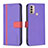 Coque Portefeuille Livre Cuir Etui Clapet B04F pour Motorola Moto E40 Violet