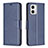 Coque Portefeuille Livre Cuir Etui Clapet B04F pour Motorola Moto G73 5G Bleu