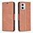 Coque Portefeuille Livre Cuir Etui Clapet B04F pour Motorola Moto G73 5G Marron