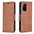 Coque Portefeuille Livre Cuir Etui Clapet B04F pour Oppo F19 Pro+ Plus 5G Marron