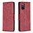 Coque Portefeuille Livre Cuir Etui Clapet B04F pour Samsung Galaxy A03s Rouge