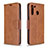 Coque Portefeuille Livre Cuir Etui Clapet B04F pour Samsung Galaxy A21 Marron