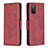 Coque Portefeuille Livre Cuir Etui Clapet B04F pour Samsung Galaxy M02s Rouge