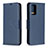 Coque Portefeuille Livre Cuir Etui Clapet B04F pour Samsung Galaxy Note 20 5G Bleu