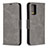 Coque Portefeuille Livre Cuir Etui Clapet B04F pour Samsung Galaxy Note 20 5G Gris