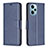 Coque Portefeuille Livre Cuir Etui Clapet B04F pour Xiaomi Redmi Note 12 Turbo 5G Bleu