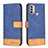 Coque Portefeuille Livre Cuir Etui Clapet B05F pour Motorola Moto E30 Bleu