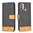 Coque Portefeuille Livre Cuir Etui Clapet B05F pour Motorola Moto E30 Noir