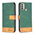 Coque Portefeuille Livre Cuir Etui Clapet B05F pour Motorola Moto E30 Vert