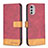 Coque Portefeuille Livre Cuir Etui Clapet B05F pour Motorola Moto E32 Rouge