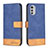 Coque Portefeuille Livre Cuir Etui Clapet B05F pour Motorola Moto E32s Bleu