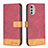 Coque Portefeuille Livre Cuir Etui Clapet B05F pour Motorola Moto E32s Rouge