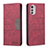 Coque Portefeuille Livre Cuir Etui Clapet B06F pour Motorola Moto E32 Rouge