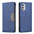 Coque Portefeuille Livre Cuir Etui Clapet B06F pour Motorola Moto E32s Bleu