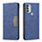 Coque Portefeuille Livre Cuir Etui Clapet B06F pour Motorola Moto G51 5G Bleu