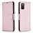 Coque Portefeuille Livre Cuir Etui Clapet B06F pour Samsung Galaxy A02s Or Rose