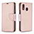 Coque Portefeuille Livre Cuir Etui Clapet B06F pour Samsung Galaxy A40 Or Rose