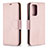 Coque Portefeuille Livre Cuir Etui Clapet B06F pour Samsung Galaxy A52 4G Or Rose