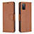 Coque Portefeuille Livre Cuir Etui Clapet B06F pour Samsung Galaxy F02S SM-E025F Marron