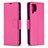 Coque Portefeuille Livre Cuir Etui Clapet B06F pour Samsung Galaxy F12 Rose Rouge
