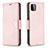 Coque Portefeuille Livre Cuir Etui Clapet B06F pour Samsung Galaxy F42 5G Or Rose