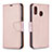 Coque Portefeuille Livre Cuir Etui Clapet B06F pour Samsung Galaxy M10S Or Rose