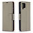 Coque Portefeuille Livre Cuir Etui Clapet B06F pour Samsung Galaxy M12 Gris