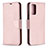 Coque Portefeuille Livre Cuir Etui Clapet B06F pour Samsung Galaxy Note 20 5G Or Rose