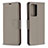 Coque Portefeuille Livre Cuir Etui Clapet B06F pour Samsung Galaxy Note 20 Ultra 5G Gris