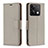 Coque Portefeuille Livre Cuir Etui Clapet B06F pour Xiaomi Redmi Note 13 5G Gris