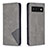 Coque Portefeuille Livre Cuir Etui Clapet B07F pour Google Pixel 6 5G Gris