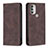 Coque Portefeuille Livre Cuir Etui Clapet B07F pour Motorola Moto G51 5G Marron