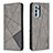 Coque Portefeuille Livre Cuir Etui Clapet B07F pour Oppo Reno6 Pro 5G India Gris