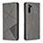 Coque Portefeuille Livre Cuir Etui Clapet B07F pour Samsung Galaxy Note 10 5G Gris