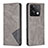 Coque Portefeuille Livre Cuir Etui Clapet B07F pour Xiaomi Redmi Note 13 5G Gris